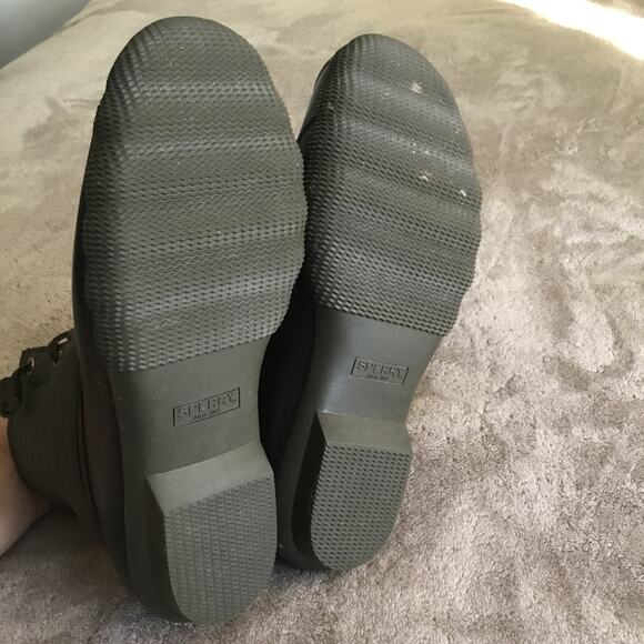 Sperry Womens Top Sider Saltwater Puff Nylon Duck Rain Boots Olive Green Sz 7.5 - Picture 6 of 6